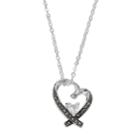 Silver Expressions By Larocks Cubic Zirconia & Marcasite Heart Pendant, Women's, Multicolor