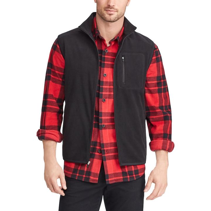 Men's Chaps Classic-fit Microfleece Vest, Size: Xxl, Black