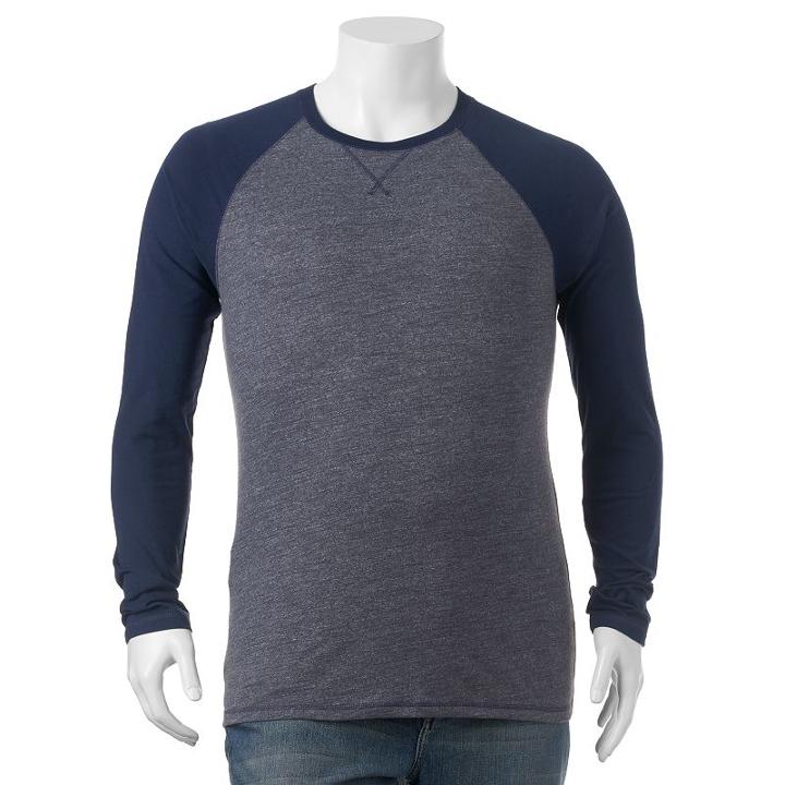 Big & Tall Urban Pipeline&reg; Textured Raglan Baseball Henley, Men's, Size: Xxl Tall, Grey
