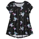 Girls 7-16 So&reg; Short Sleeve Tunic Tee, Size: 12, Black