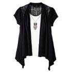 Girls 7-16 Iz Amy Byer Draped Mock-layer Top, Girl's, Size: Xl, Black