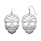 Day Of The Dead Sugar Skull Earrings, Women's, Silver