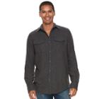 Men's Sonoma Goods For Life&trade; Slim-fit Plaid Flannel Button-down Shirt, Size: Medium, Black