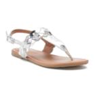 So&reg; Multi Braid Girls' Sandals, Size: 3, Silver