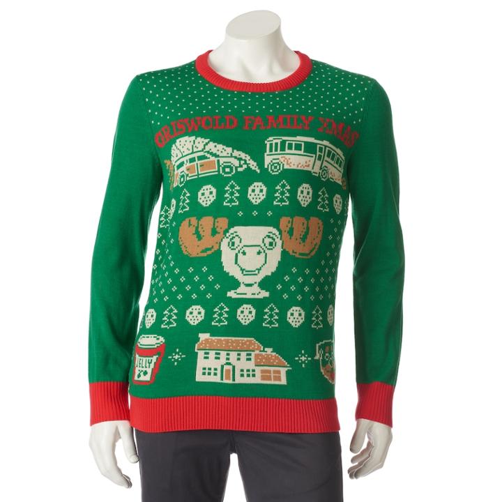 Men's Christmas Vacation Sweater, Size: Xxl, Med Green