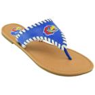 Women's Kansas Jayhawks Stitched Flip-flops, Size: 6, Blue