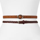 Sonoma Goods For Life&trade; Reversible & Braided Belt Set, Women's, Size: Large, Beige Oth