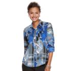 Women's Dana Buchman Nailhead Camp Shirt, Size: Small, Med Blue