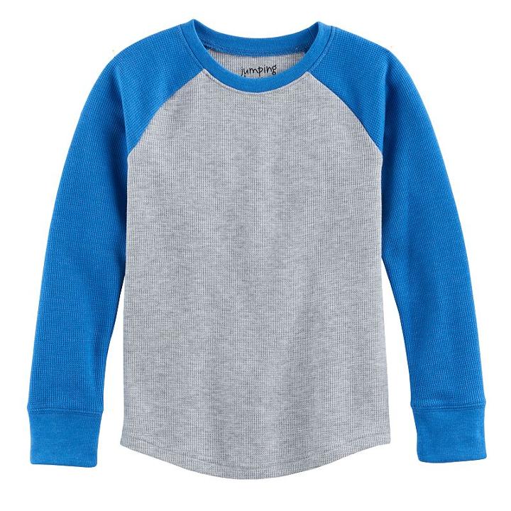 Boys 4-10 Jumping Beans&reg; Raglan Thermal Tee, Size: 7x, Light Grey