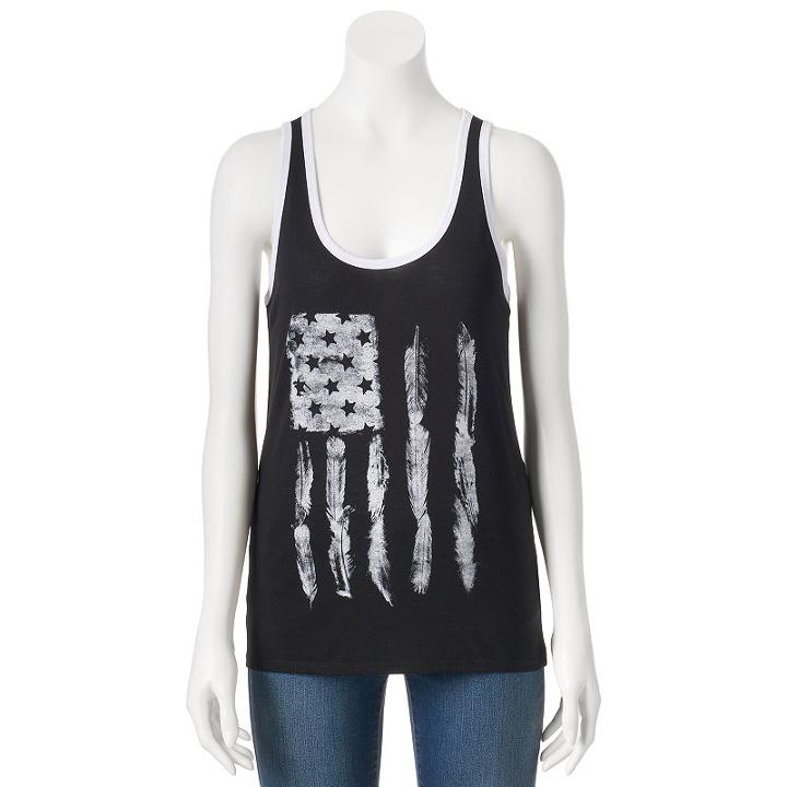Juniors' The Print Shop Patriotic Flag Graphic Tank, Girl's, Size: Small, Oxford