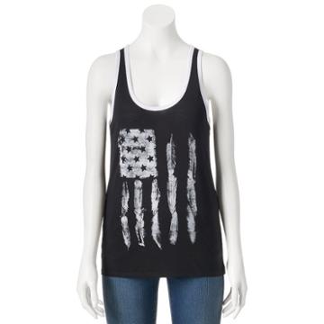 Juniors' The Print Shop Patriotic Flag Graphic Tank, Girl's, Size: Small, Oxford