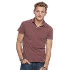 Men's Rock & Republic&reg; Slubbed Polo, Size: Small, Dark Pink