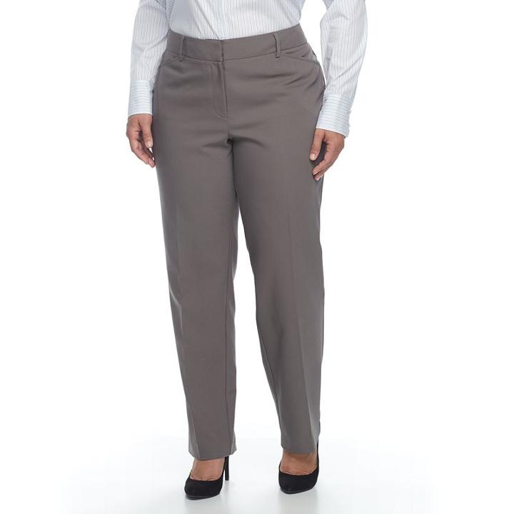 Plus Size Apt. 9&reg; Torie Modern Fit Straight-leg Dress Pants, Women's, Size: 20 W, Grey