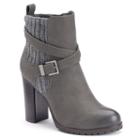 Juicy Couture Women's Sweater-cuff Ankle Boots, Size: 10, Grey