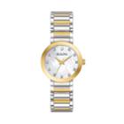 Bulova Women's Modern Diamond Accent Two Tone Stainless Steel Watch - 98p180, Size: Small, Multicolor