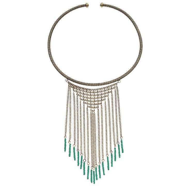 Gs By Gemma Simone Seed Bead Fringe Collar Necklace, Women's, Size: 26, Multicolor