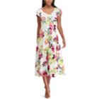 Petite Chaps Floral-print Cap Sleeve Dress, Women's, Size: L Petite, White