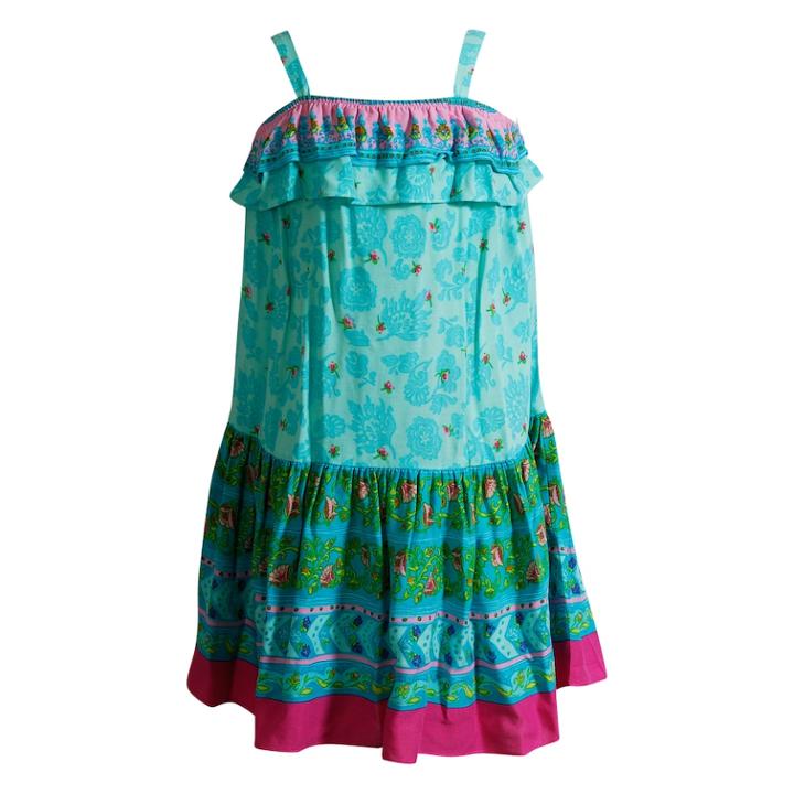 Girls 4-6x Youngland Floral Woven Sundress, Size: 6x, Blue (teal)