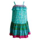 Girls 4-6x Youngland Floral Woven Sundress, Size: 6x, Blue (teal)
