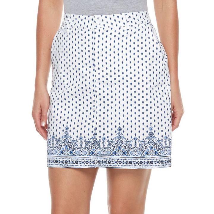 Women's Croft & Barrow&reg; Novelty Skort, Size: 18, White