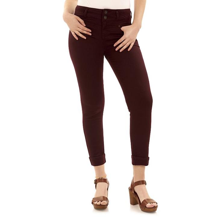 Juniors' Wallflower Drop Yoke Ankle Skinny Jeans, Girl's, Size: 0, Brt Purple