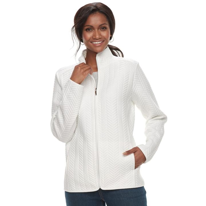 Women's Croft & Barrow&reg; Quilted Jacket, Size: Medium, White