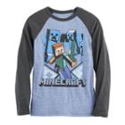 Boys 8-20 Minecraft Vintage Battle Creeper Tee, Size: Medium, Blue Other