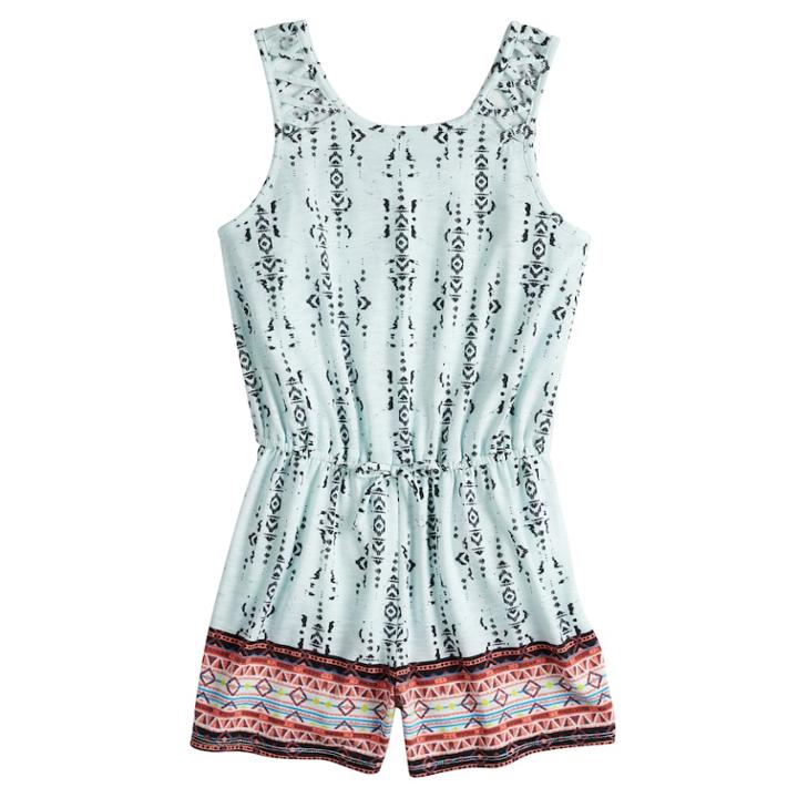 Girls 7-16 Mudd&reg; Lattice Tank Romper, Size: Xxl/16, Dark Blue