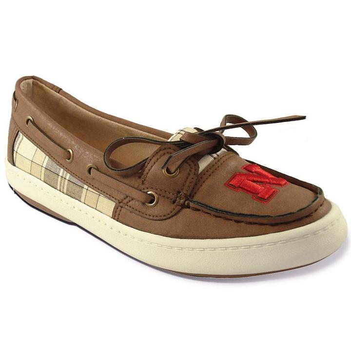 Women's Campus Cruzerz Westwind Nebraska Cornhuskers Boat Shoes, Size: 9, Brown