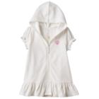 Toddler Girl Pink Platinum Hooded French Terry Ruffled Cover Up, Size: 2t, White