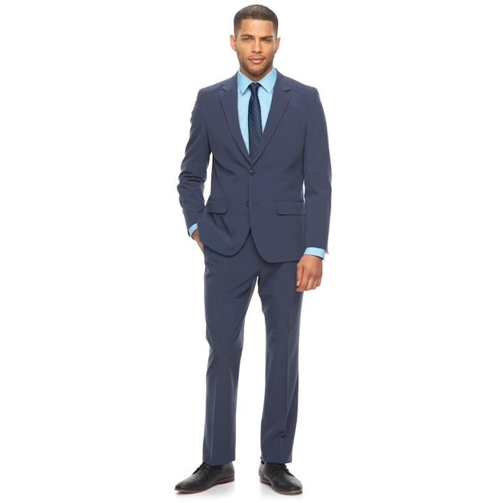 Men's Apt. 9&reg; Slim-fit Twill Suit, Size: 40l 33, Med Blue