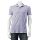Men's Apt. 9&reg; Jaspe Slim-fit Textured Polo, Size: Large Slim, Blue (navy)