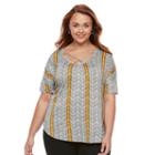 Plus Size Apt. 9&reg; Strappy Dolman V-neck Top, Women's, Size: 1xl, Natural