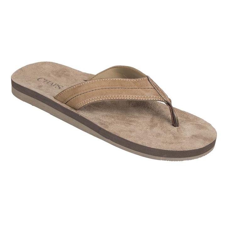 Men's Chaps Thong Flip-flops, Size: Large, Dark Beige
