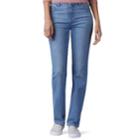 Women's Lee Instantly Slims High Waisted Straight-leg Jeans, Size: 6 Short, Dark Blue