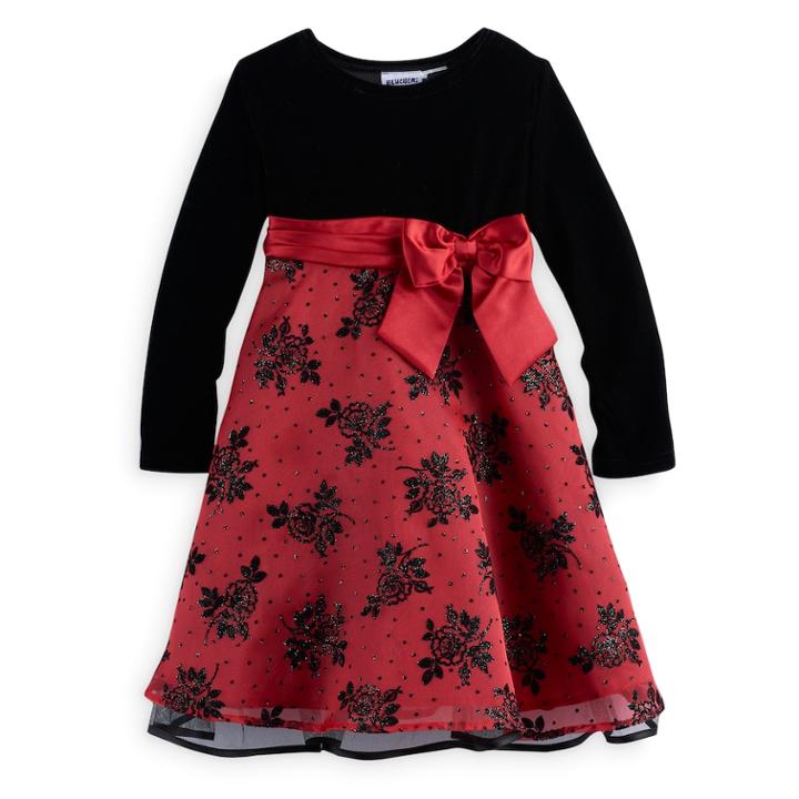 Girls 4-6x Blueberi Boulevard Rose Embellished Dress, Size: 5, Red