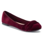 So&reg; Can't Even Women's Velvet Ballet Flats, Size: Medium (7.5), Dark Red