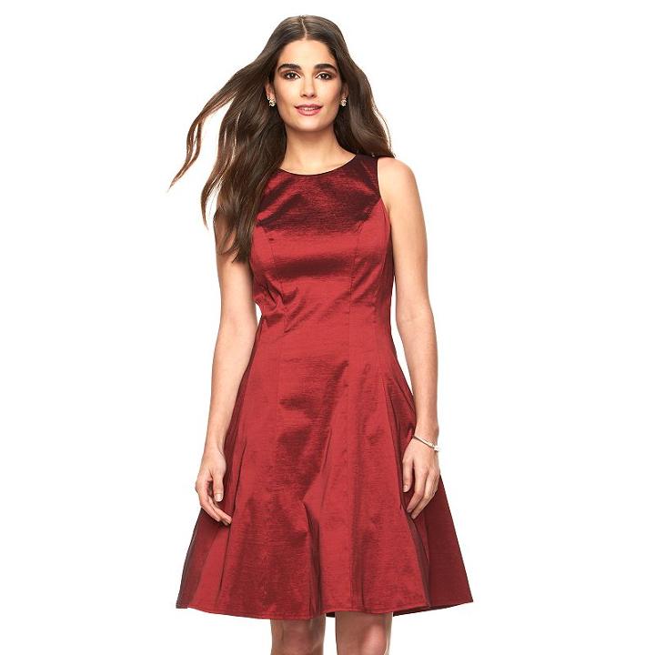 Women's Ronni Nicole Taffeta Fit & Flare Dress, Size: 6, Red