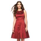Women's Ronni Nicole Taffeta Fit & Flare Dress, Size: 6, Red