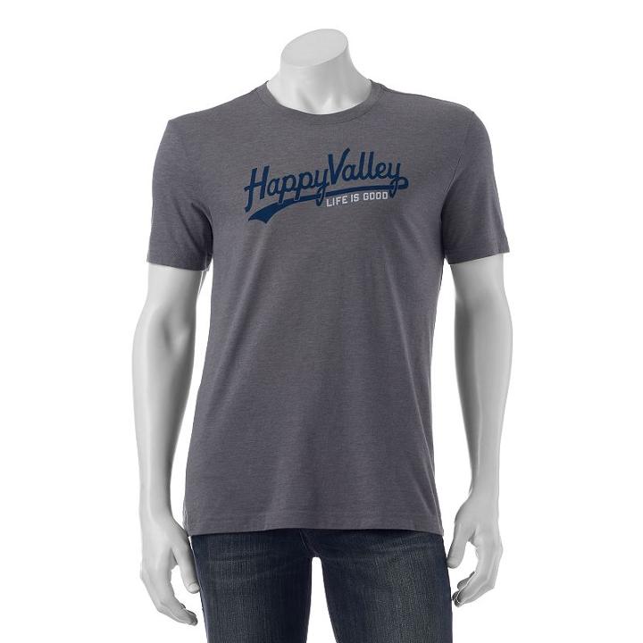 Men's Life Is Good Happy Valley Tee, Size: Xxl, Med Grey