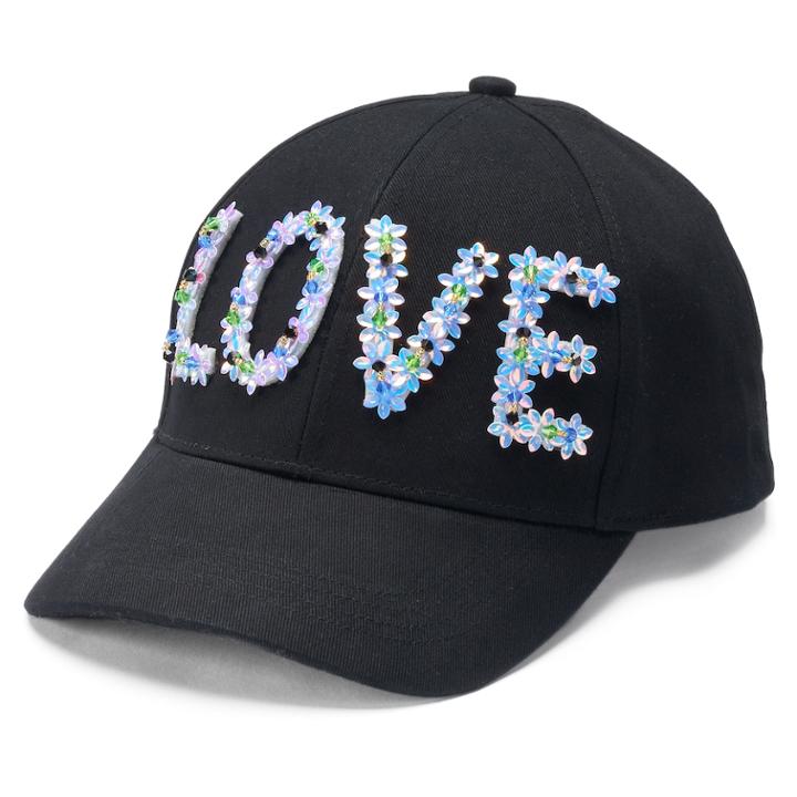 Women's Mudd&reg; Floral Love Cap, Black