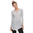 Women's Dana Buchman Keyhole Asymmetrical Top, Size: Xs, Silver