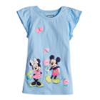 Disney's Mickey Mouse & Minnie Mouse Girls 4-10 Flutter Tee By Jumping Beans&reg;, Size: 4, Light Blue