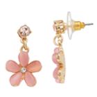 Lc Lauren Conrad Pink Flower Nickel Free Drop Earrings, Women's