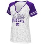 Women's Campus Heritage Kansas State Wildcats Notch-neck Raglan Tee, Size: Medium, White Oth