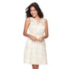 Women's Ronni Nicole Metallic Floral Fit & Flare Dress, Size: 6, Beige Oth