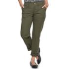 Women's Croft & Barrow&reg; Convertible Twill Pants, Size: 16, Green
