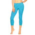 Women's Colosseum Space-dye Seamless Capri Workout Leggings, Size: Lg/x-lg, Blue (navy)