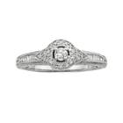 Round-cut Diamond Halo Engagement Ring In 10k White Gold (1/4 Ct. T.w.), Women's, Size: 5.50
