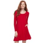 Juniors' Love, Fire Ribbed Swing Dress, Teens, Size: Xl, Med Red